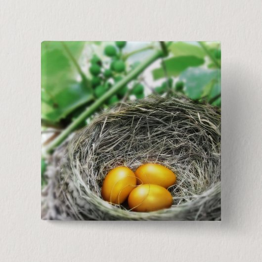 ゴールデンネストエッグ 缶バッジ (正面)