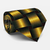 ゴールデンネックタイ金ゴールドブラックラティス ネクタイ (ロール)