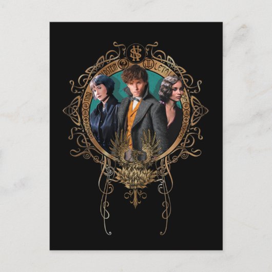 ゴールデンネット、ティナ、レタアールデコポートレート ポストカード (正面)