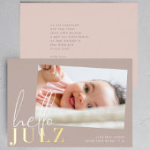 ゴールデンネームHelloフォトベビー誕生のお知らせ 箔招待状