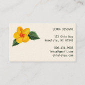 ゴールデンハイビスカスウォーターユニークカラーエレガントフローラ 名刺 (裏面)