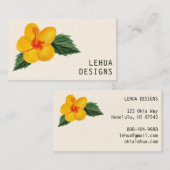 ゴールデンハイビスカスウォーターユニークカラーエレガントフローラ 名刺 (正面/裏面)