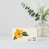 ゴールデンハイビスカスウォーターユニークカラーエレガントフローラ 名刺 (スタンド正面)