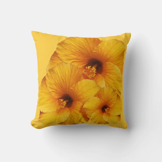 ゴールデンハイビスカスフラワーブーケ クッション (正面)