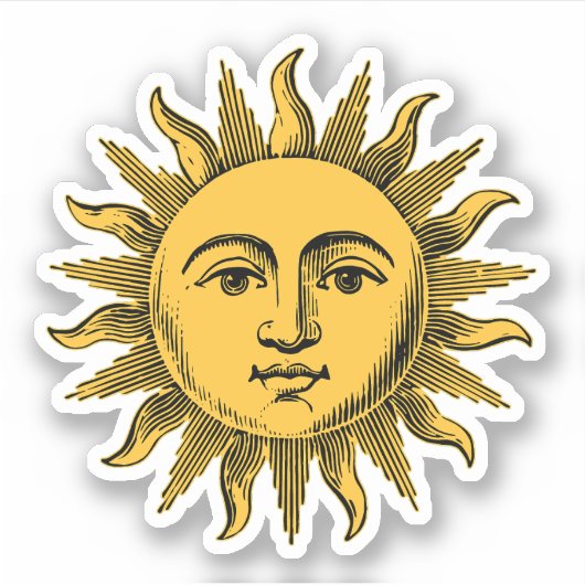 ゴールデンハッピーサン顔 シール (正面)