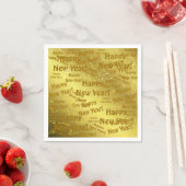 ゴールデンハッピーニューイヤー文字紙ナプキン スタンダードカクテルナプキン (インサイチュ)