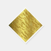 ゴールデンハッピーニューイヤー文字紙ナプキン スタンダードカクテルナプキン (角)
