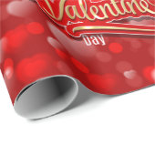 ゴールデンハッピーバレンタインデーレッド&ピンクハート ラッピングペーパー (ロールコーナー)