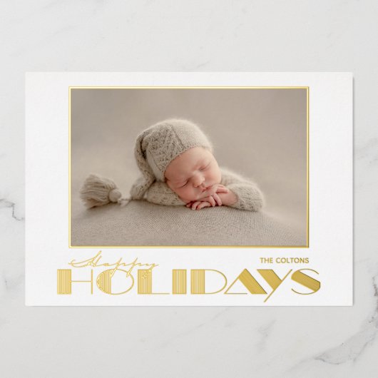 ゴールデンハッピーホリデーズフォト 箔シーズンカード (正面)