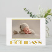 ゴールデンハッピーホリデーズフォト 箔シーズンカード (立ち正面)