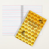 ゴールデンハニカムカスタムおよびミツバチの5.5インチx 8.5インチ ノートブック (内側)