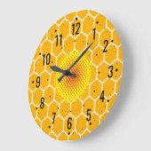 ゴールデンハニカムセンター – ハニービー ラージ壁時計 (傾斜)