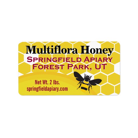 ゴールデンハニカムハニージャー製品 ラベル (正面)