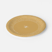 ゴールデンハニカムパターン ペーパープレート (アングル)
