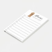 ゴールデンハニーコカプパーソナライズされたー犬のリスト ポストイット (アングル)