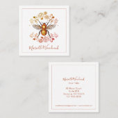 ゴールデンハニービーとバラローレル スクエア名刺 (正面/裏面)