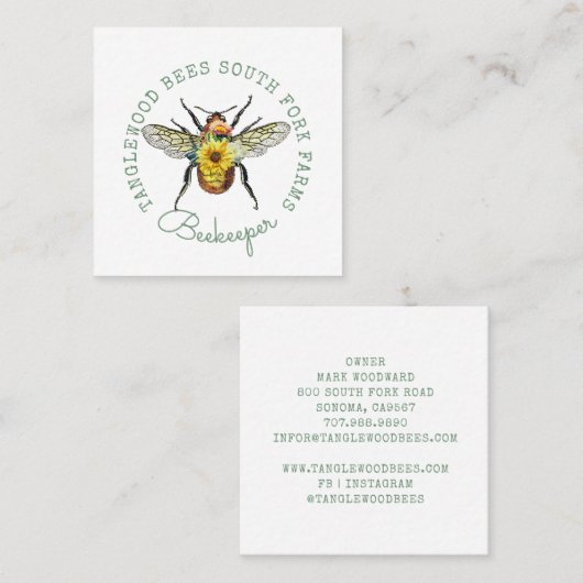 ゴールデンハニービー スクエア名刺 (正面/裏面)