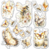 ゴールデンハニーフェアリー ワールド – 3c 蜜蜂と蝶 シール (正面)