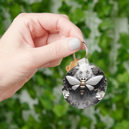 ゴールデンハネビーオンフローラキャンバス キーホルダー (手)