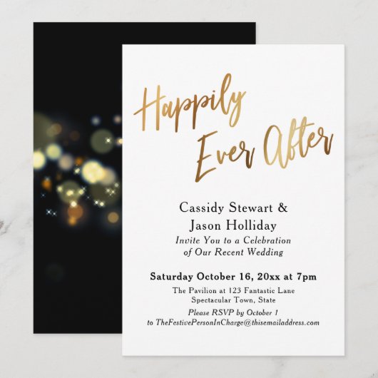 ゴールデンハピネスエバーアフターボケブラックバックレセプション 招待状 (正面/裏面)