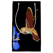 ゴールデンハミングバードとブルーハイビスカス スモールペーパーバッグ (正面)