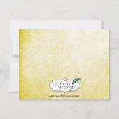 ゴールデンハミングバード水彩結婚婚約 招待状 (裏面)