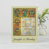 ゴールデンハムサ & ピースドーブ ウェディング 招待状 (スタンド正面)