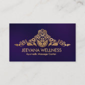 ゴールデンハムザハンドペイズリーオーナメント 名刺 (正面)