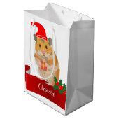 ゴールデンハムスターパーソナライズされた ミディアムペーパーバッグ (裏面アングル)