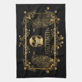 ゴールデンハロウィーンスカルラヴェンス キッチンタオル (縦)