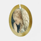 ゴールデンハローエンジェルビューティフルホリデーギフト メタルオーナメント (正面左)