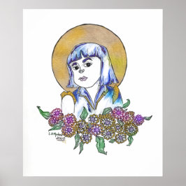 ゴールデンハローストロングウィメンズコレクションを持つ女の子 ポスター