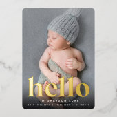 ゴールデンハロー |ホイル誕生のお知らせ 箔招待状 (正面)