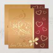 ゴールデンハーツ　セーブ・ザ・デートのお知らせ 招待状 (正面/裏面)