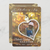 ゴールデンハートお祝いのライブメモリアル招待状 招待状 (正面/裏面)