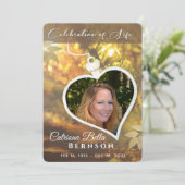 ゴールデンハートお祝いライフ・メモリアル5x7 招待状 (スタンド正面)