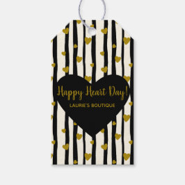 ゴールデンハートとブラックストライプ ギフトタグ