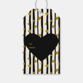 ゴールデンハートとブラックストライプ ギフトタグ (裏面)