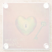 ゴールデンハートと鍵 ガラスコースター (裏面)