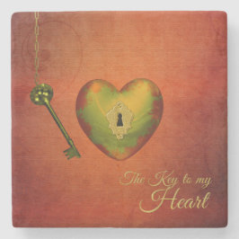 ゴールデンハートと鍵 ストーンコースター