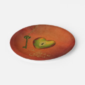 ゴールデンハートと鍵 ペーパープレート (アングル)