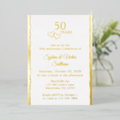 ゴールデンハートの50周年記念パーティー 箔招待状 (立ち正面)