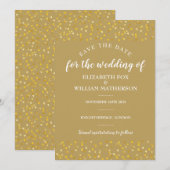 ゴールデンハートウェディング日付カードを保存 セーブザデート (正面/裏面)