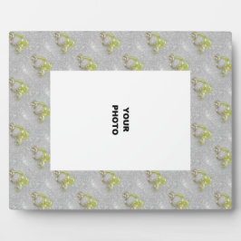 ゴールデンハートオンシルバーグリッター フォトプラーク