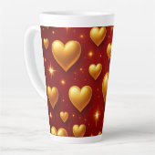 ゴールデンハートオンレッドwith星 カフェラテマグ (左アングル)