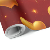 ゴールデンハートオンレッドwith星 ラッピングペーパー (ロールコーナー)
