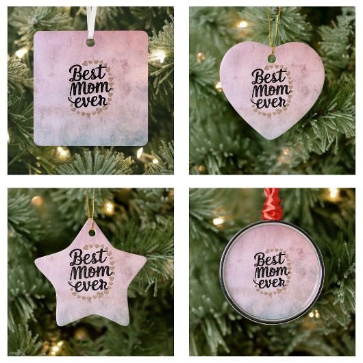 ゴールデンハートトレンディース最高のクリットママエバーモダン セラミックオーナメント