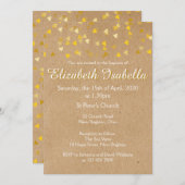 ゴールデンハートバプティスマ《キリスト教》洗礼式や命名式招待状 招待状 (正面/裏面)