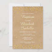 ゴールデンハートバプテスマ《キリスト教》洗礼式や命名式招待状 招待状 (正面)