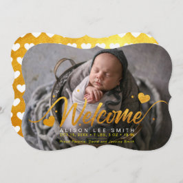 ゴールデンハートベビー誕生写真の発表 案内状